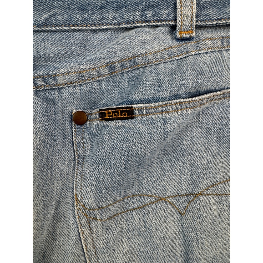 Polo Ralph Lauren Denim Mini Skirt Light Wash Belted Raw Hem Distressed Womens - Picture 12 of 15